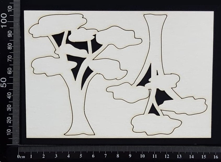 Gum Trees Set -  White Chipboard
