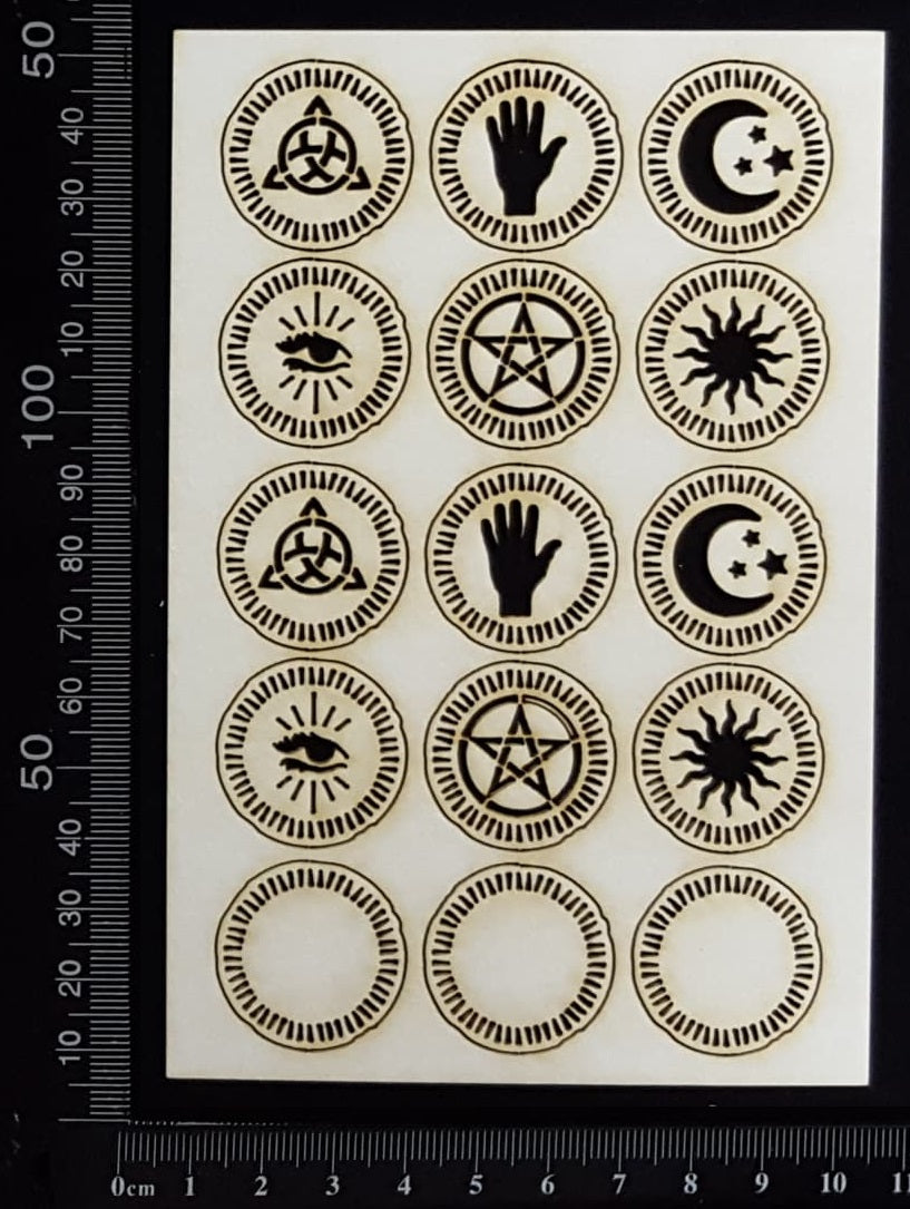 Gypsy Coins Set - Mini - White Chipboard