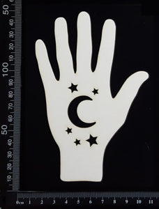 Gypsy Hand - Moon - White Chipboard