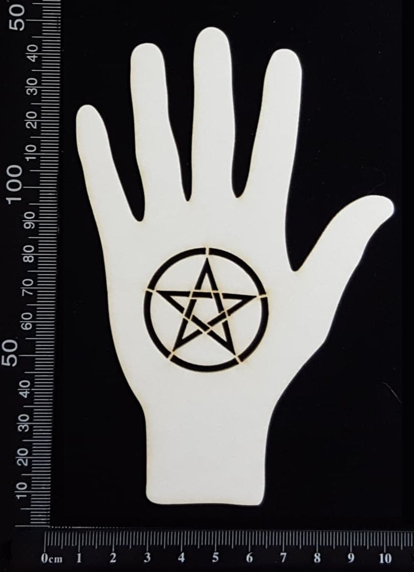 Gypsy Hand - Pentagram - White Chipboard