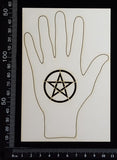 Gypsy Hand - Pentagram - White Chipboard
