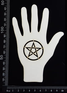 Gypsy Hand - Pentagram - White Chipboard