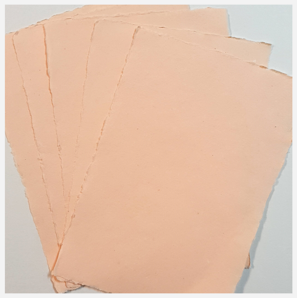 Handmade Deckled Edge Paper Pack - (HP-1001) - Set of  5 - 16.5cm x 25cm