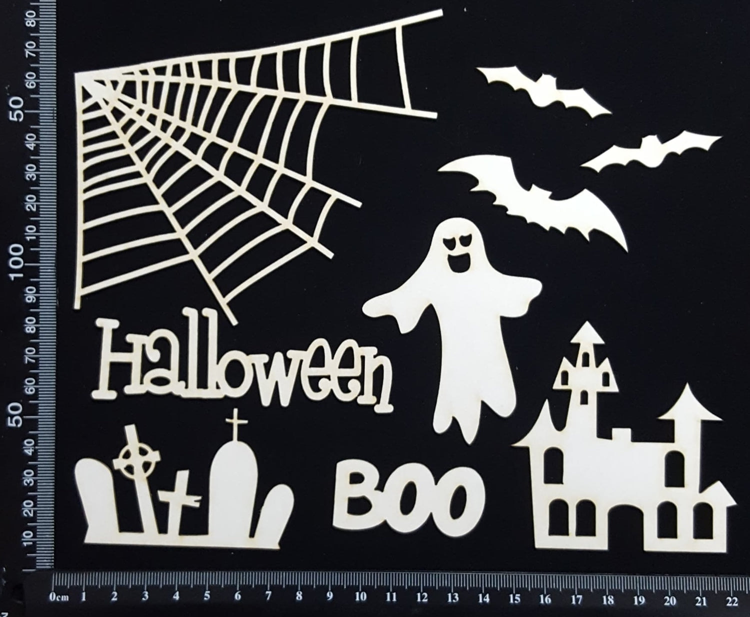Halloween Elements Set - A - White Chipboard
