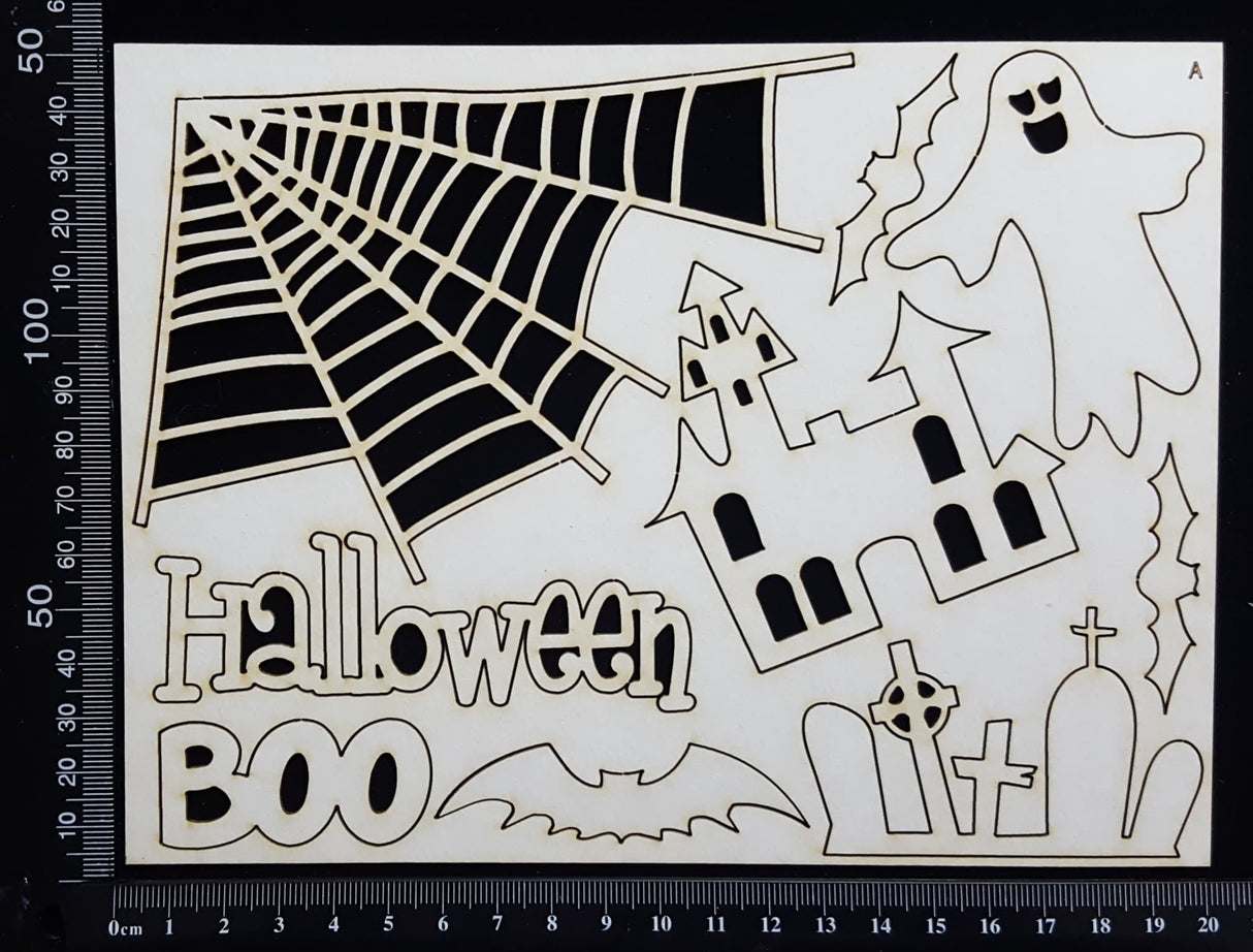 Halloween Elements Set - A - White Chipboard
