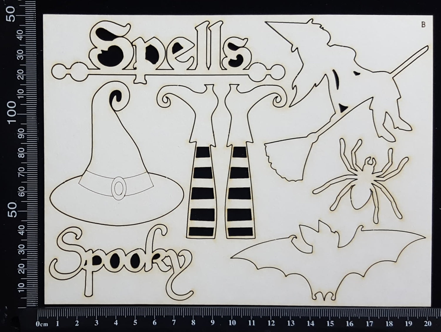 Halloween Elements Set - B - White Chipboard