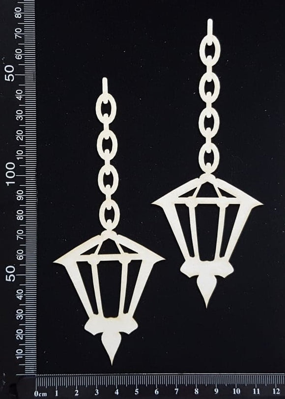 Hanging Lamps - Large - White Chipboard
