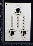 Hanging Lamps Set - B - Small - White Chipboard