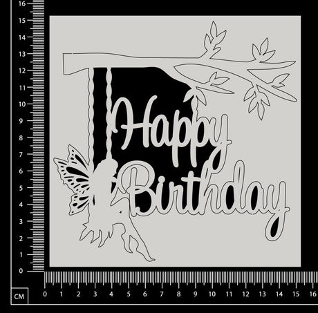 Happy Birthday - I - White Chipboard