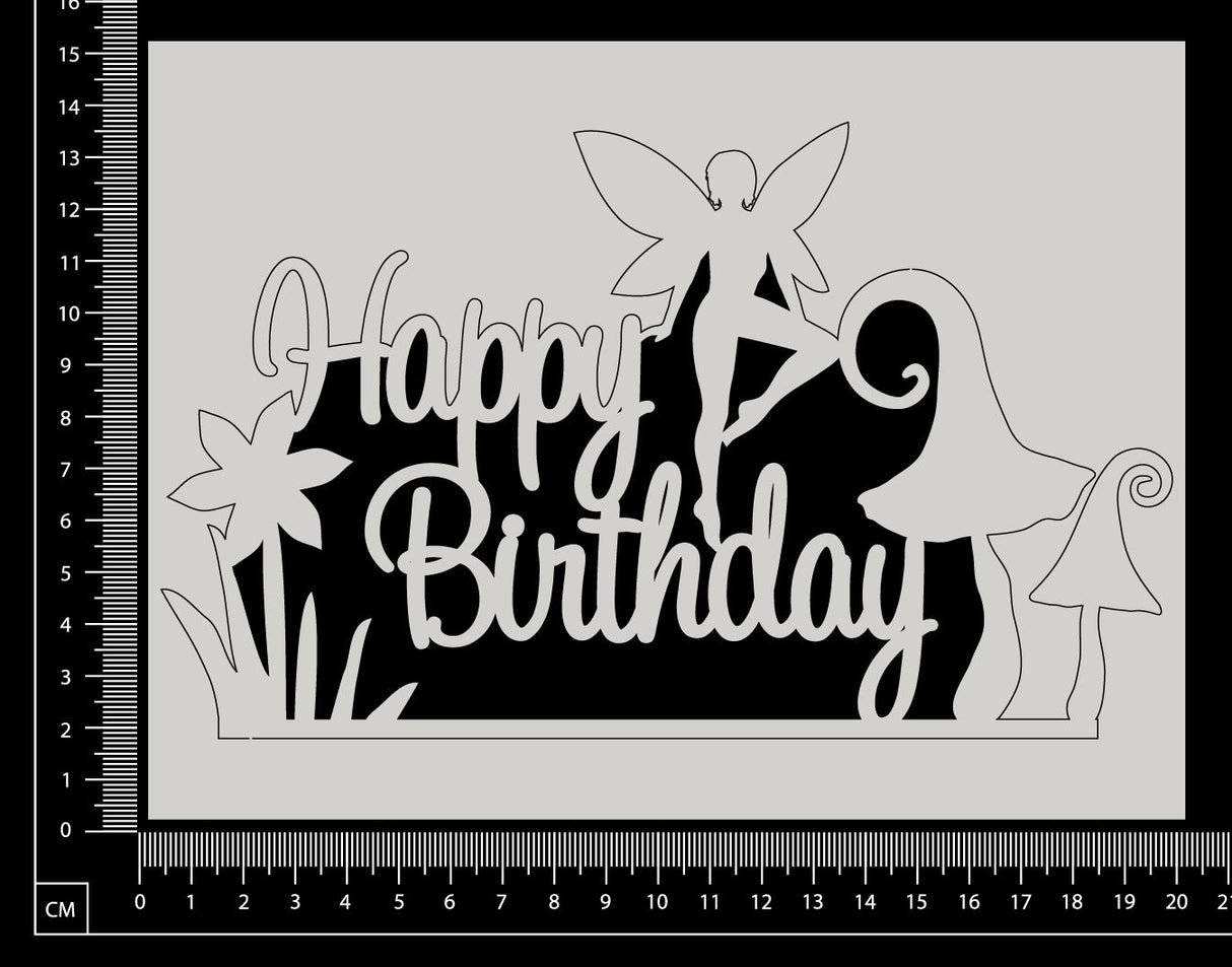 Happy Birthday - K - White Chipboard