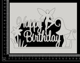 Happy Birthday - K - White Chipboard