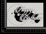 Happy Birthday - L - White Chipboard
