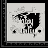Happy Birthday - M - White Chipboard