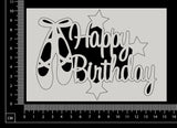 Happy Birthday - N - White Chipboard
