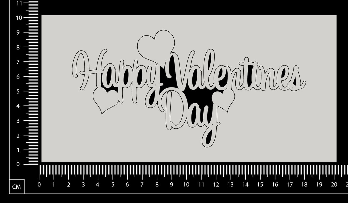 Happy Valentines Day - White Chipboard