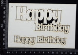 Happy Birthday - B - White Chipboard