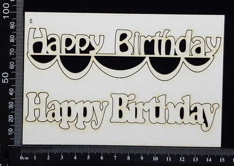 Happy Birthday - E - White Chipboard