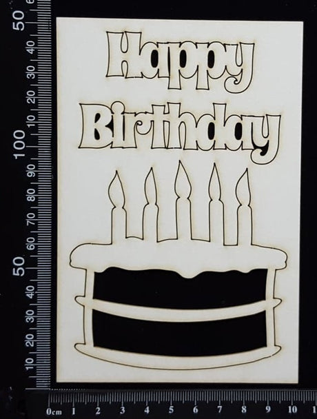 Happy Birthday Cake Set - White Chipboard