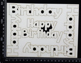Happy Birthday Corners Set - White Chipboard