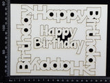 Happy Birthday Frame Set - B - White Chipboard