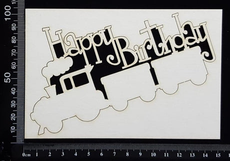 Happy Birthday Train - White Chipboard