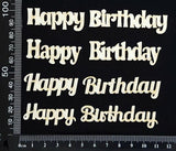 Happy Birthday Words Set - White Chipboard
