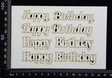 Happy Birthday Words Set - White Chipboard