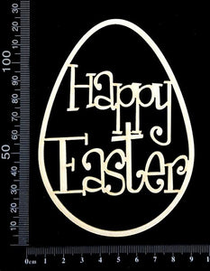 Happy Easter - A - White Chipboard
