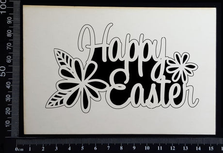 Happy Easter - B - White Chipboard