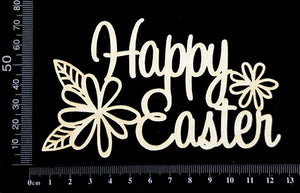 Happy Easter - B - White Chipboard