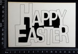 Happy Easter - C - Large - White Chipboard