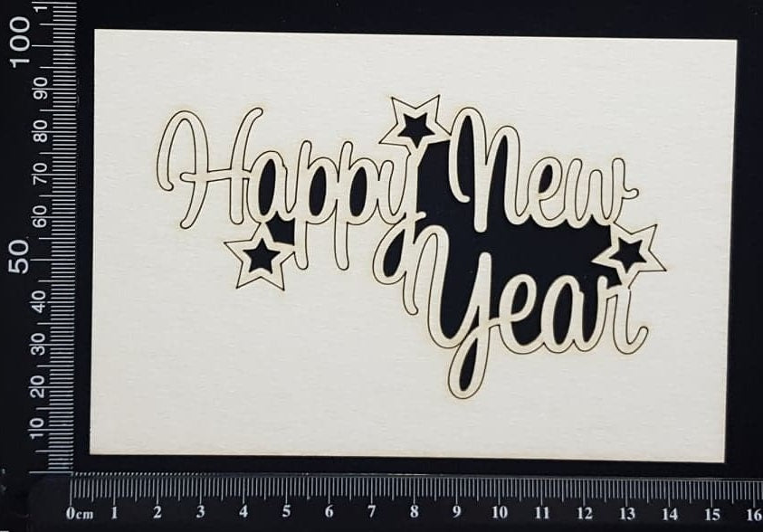 Happy New Year - White Chipboard