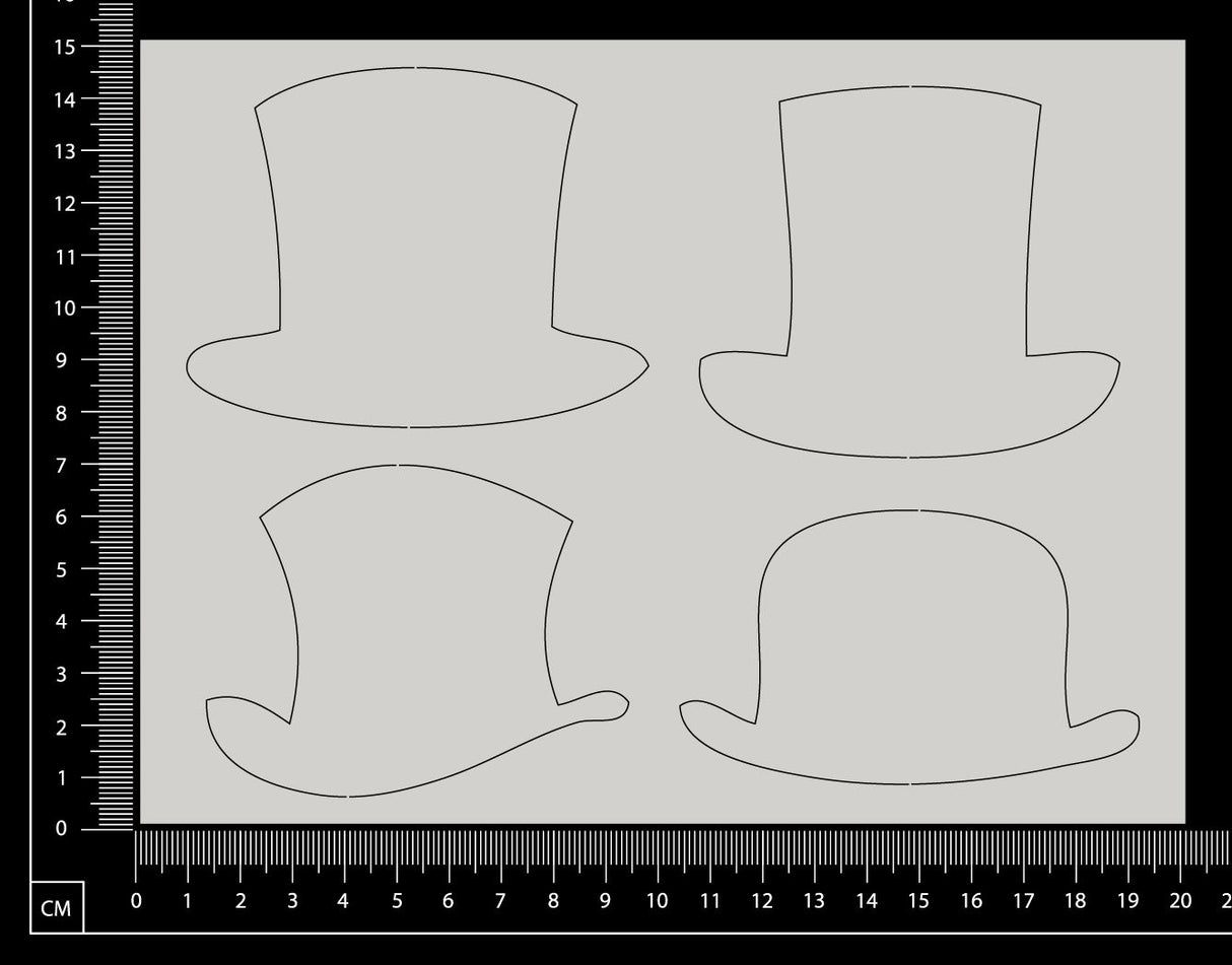 Hats Set - AA - Large - White Chipboard