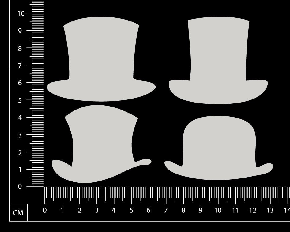 Hats Set - AB - Small - White Chipboard