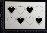 Heart Charms - White Chipboard