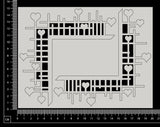 Heart Grid Mesh Corners Set - A - White Chipboard