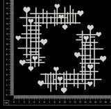 Heart Grid Mesh Corners Set - B - White Chipboard