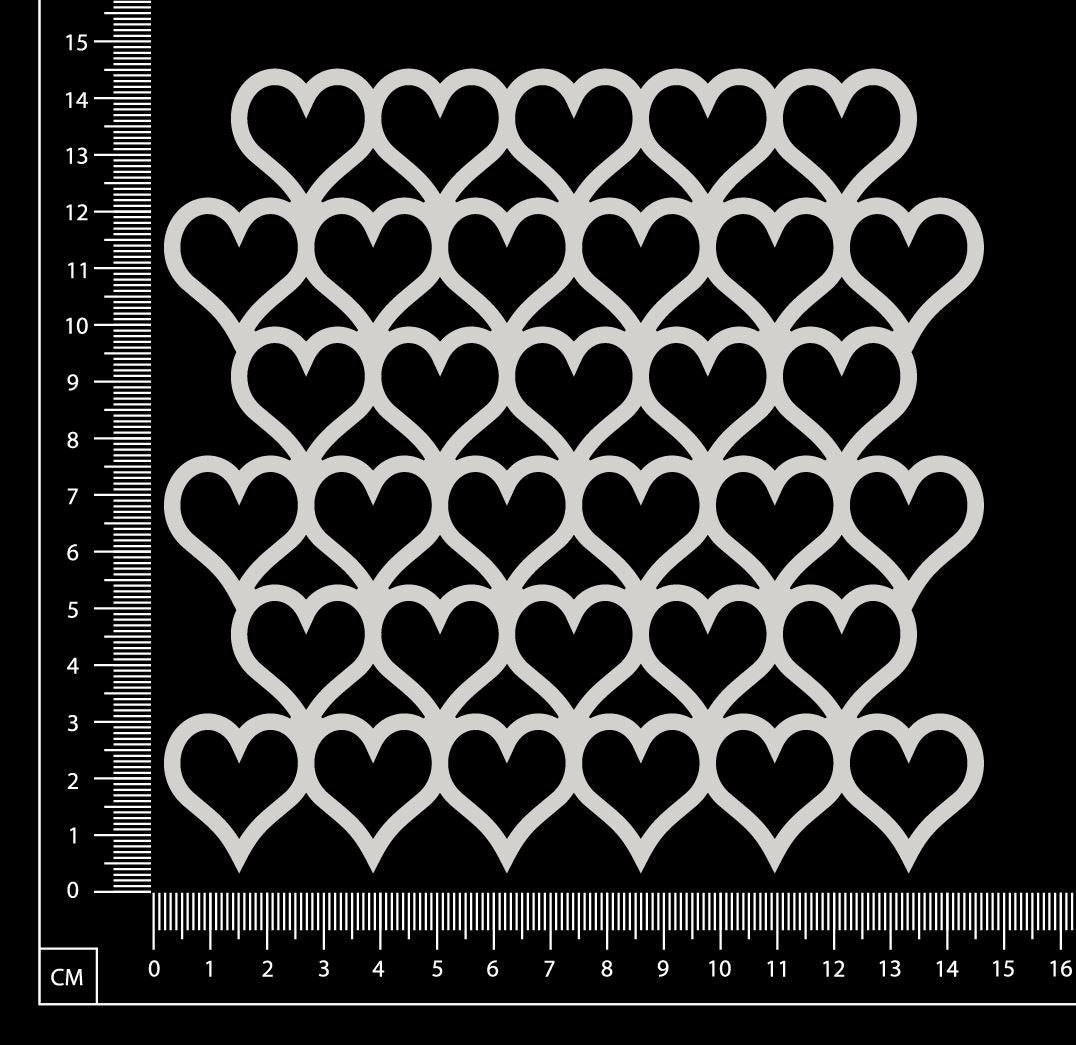Heart Mesh - A - Large - White Chipboard