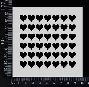 Heart Rows - Stencil - 100mm x 100mm