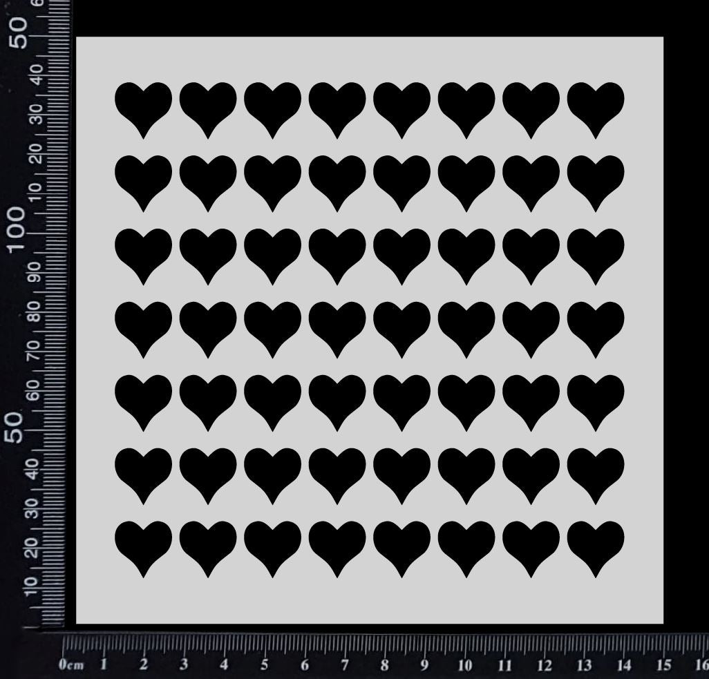 Heart Rows - Stencil - 150mm x 150mm