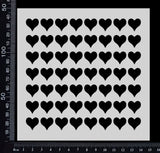 Heart Rows - Stencil - 150mm x 150mm
