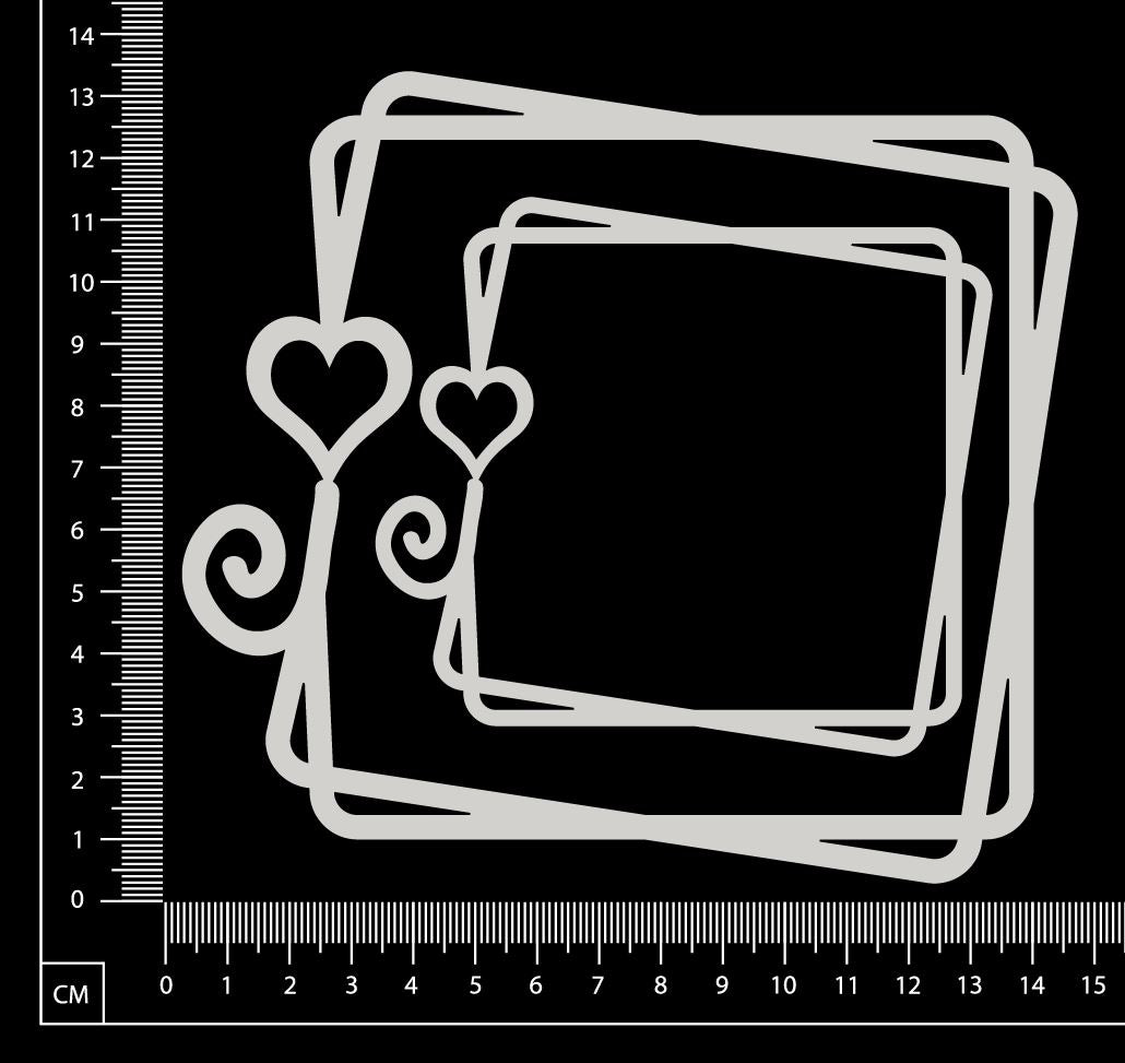 Heart and Curl Frame Set - White Chipboard