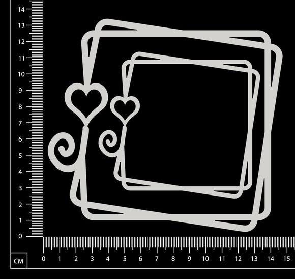Heart and Curl Frame Set - White Chipboard