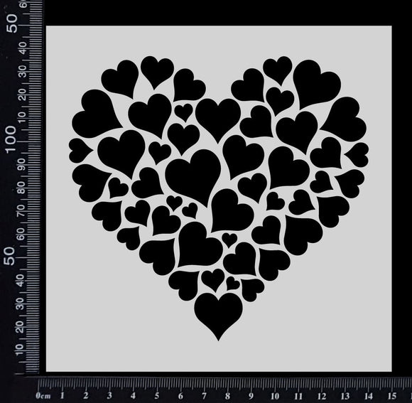 Heart of Hearts - Stencil - 150mm x 150mm