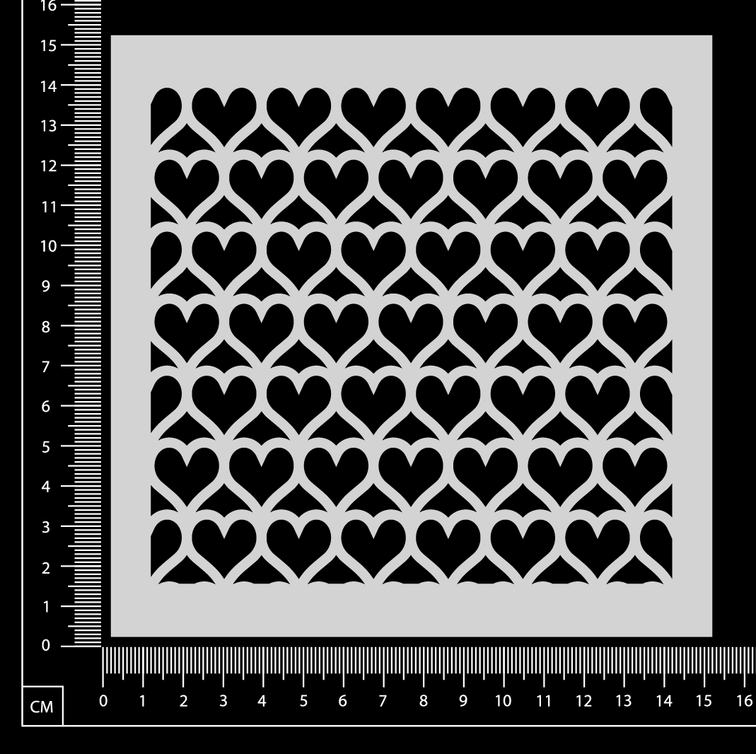 Heart Mesh - Stencil - 150mm x 150mm