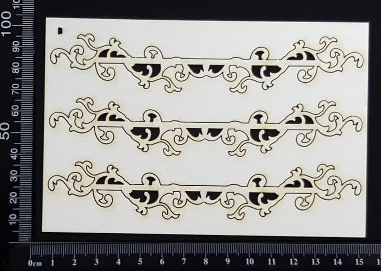 Heather Border Set - B - Small - White Chipboard