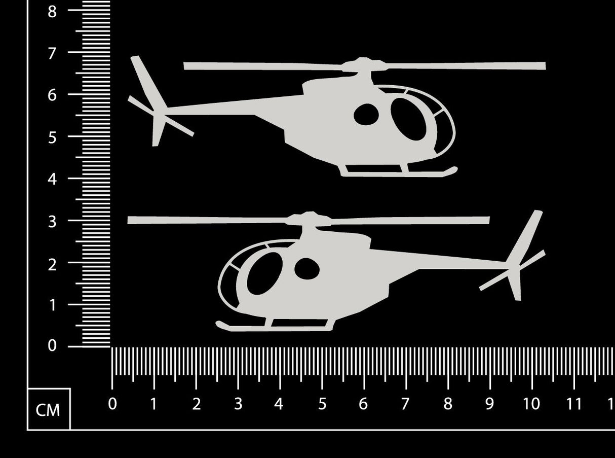 Helicopters - Small - White Chipboard