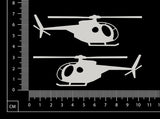 Helicopters - Small - White Chipboard