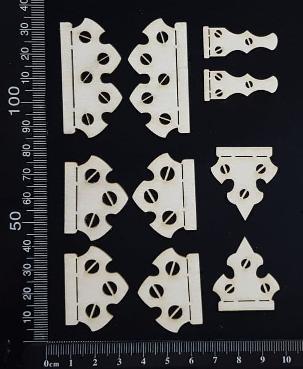 Hinges Set - D - White Chipboard