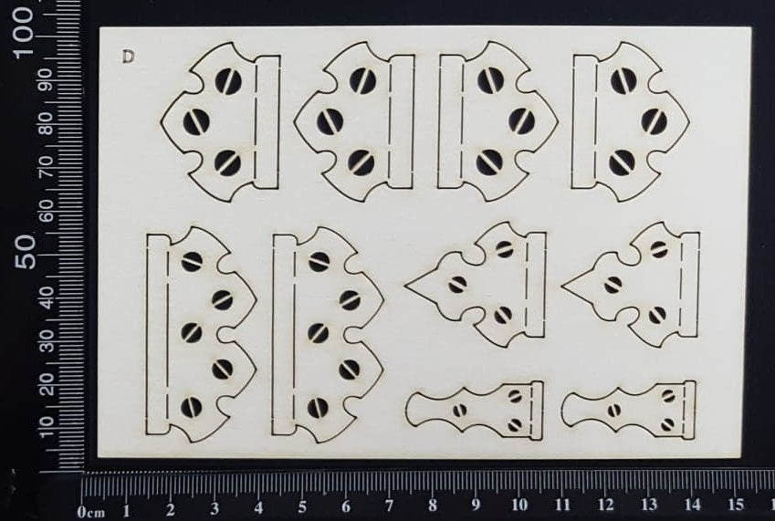 Hinges Set - D - White Chipboard